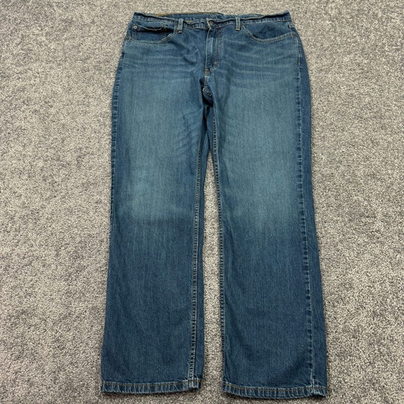 Levis Jeans Mens 38x32 Blue 514 Straight Fit Medium Wash Denim Work City Casual - Picture 1 of 9